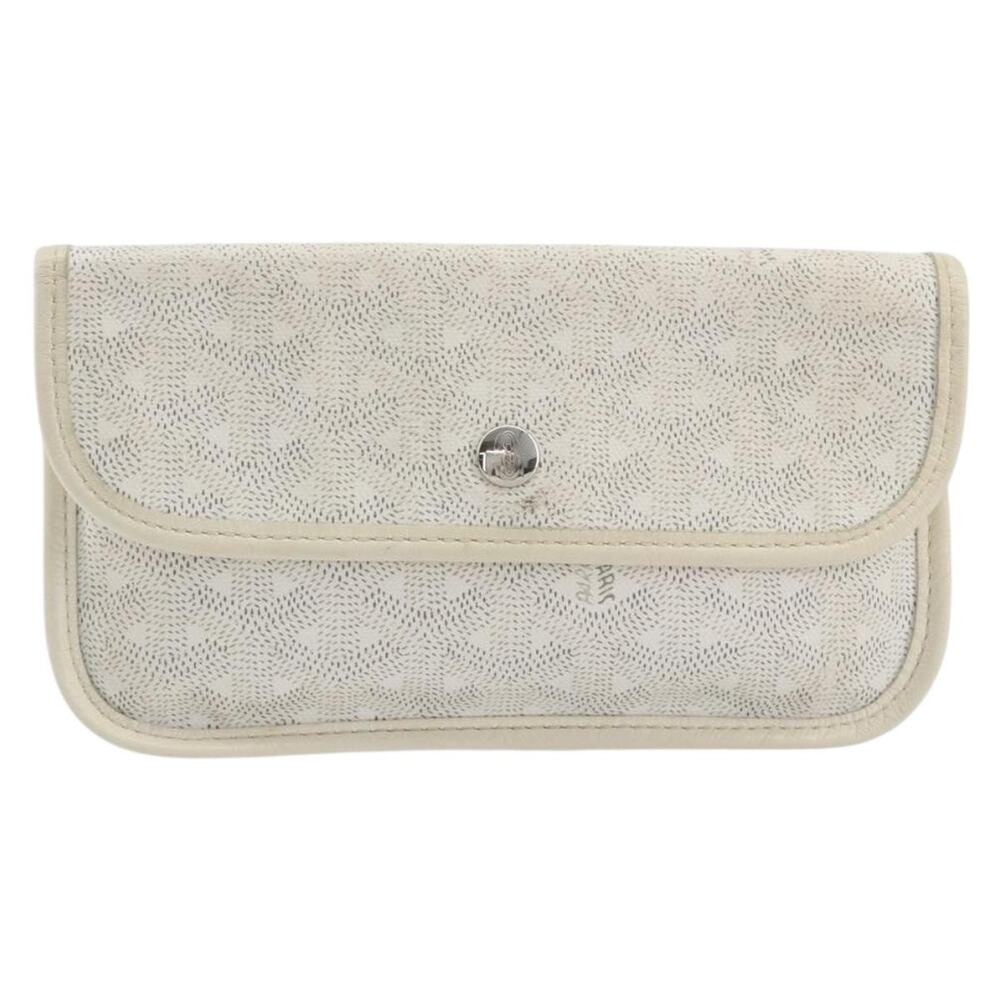 Goyard Herringbone Pouch White Goyardine